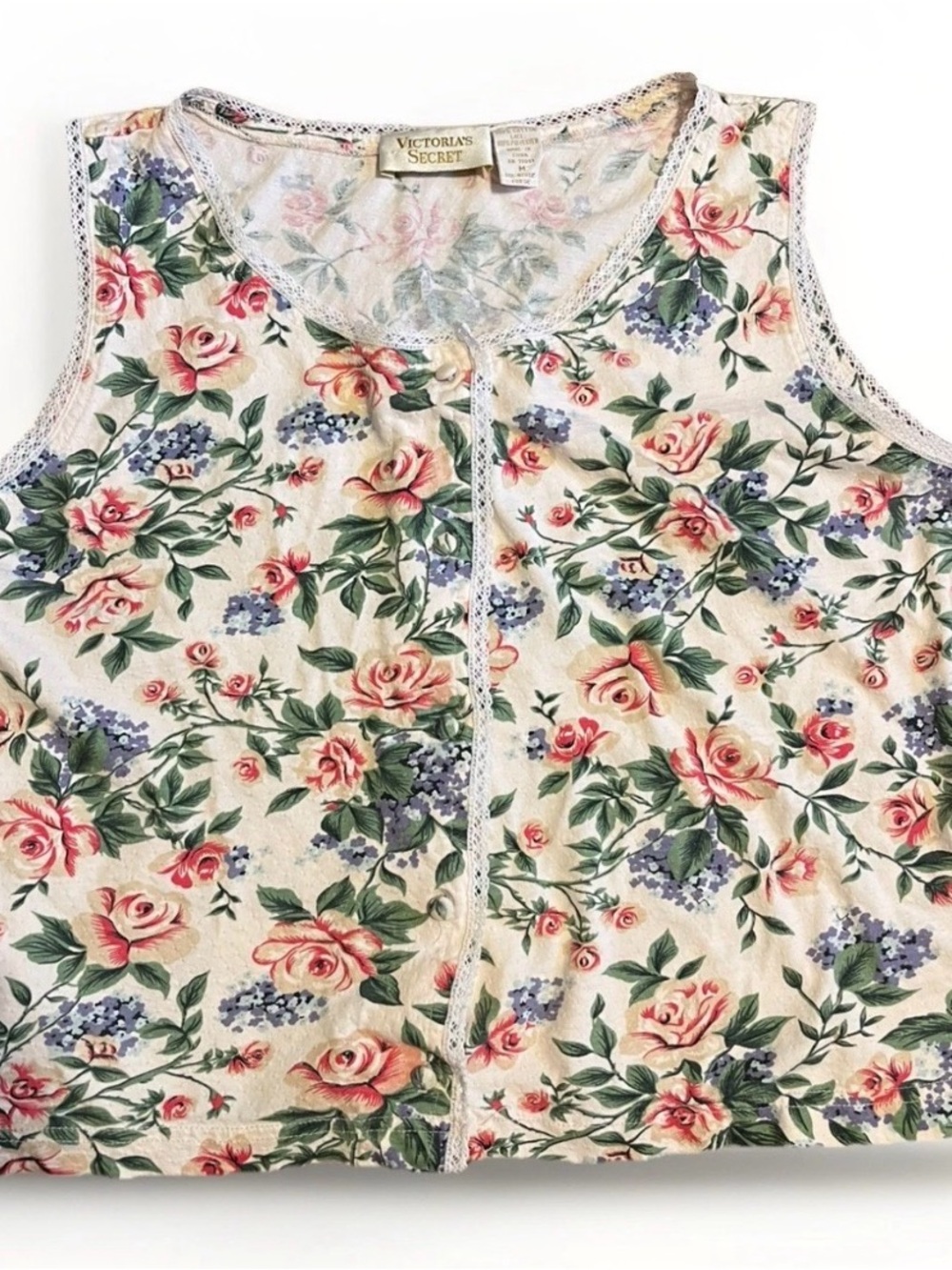 Vintage 1990’s Victoria’s Secret Gold Label Cottagecore Floral Pajama Tank M